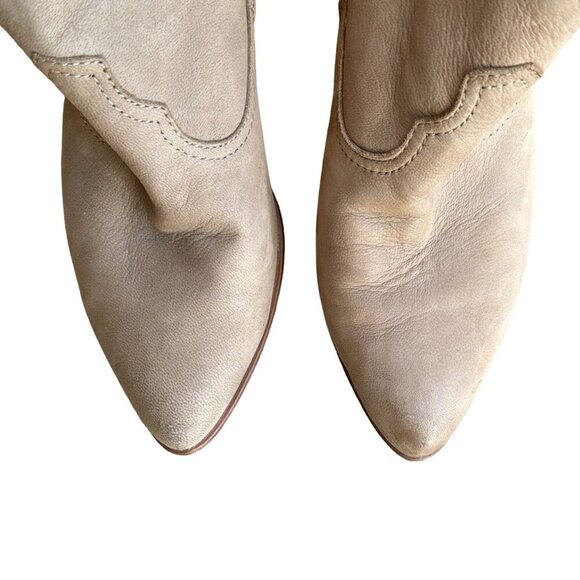 Frye Reina Western Ankle Bootie in Ash Suede Size 9.5M - Picture 7 of 10